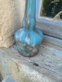 Antique 1900 Signed Jouvray French Art Nouveau Art glass soliflore vase Glass pa