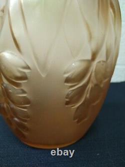 Antique 1930 Art Deco French Pressed Glass Vase