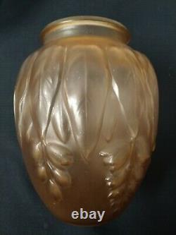 Antique 1930 Art Deco French Pressed Glass Vase