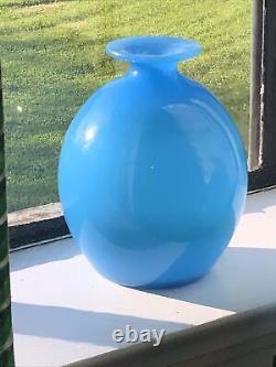 Antique 19th Century French Blue Opaline Glass Vase/urne