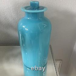 Antique 19th Century French Blue Opaline Glass Vase/urne