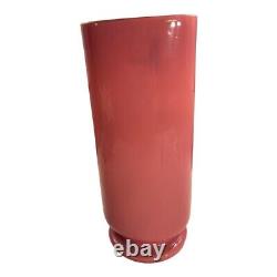 Antique 19th Century French Painted Floral Opaline Pink Glass Vase Artist Cipher