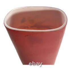 Antique 19th Century French Painted Floral Opaline Pink Glass Vase Artist Cipher
