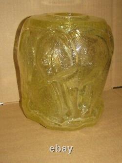 Antique Art Deco Cast Glass Elephant Vase French