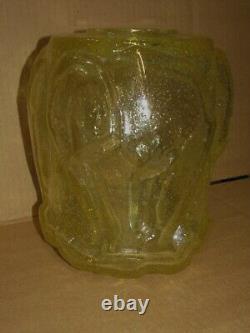 Antique Art Deco Cast Glass Elephant Vase French