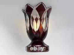 Antique Art Deco Cut To Clear Glass Vase French or Czech