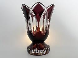 Antique Art Deco Cut To Clear Glass Vase French or Czech