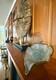 Antique Art Deco French Patinated Bronze and Opaline Glass Trinket Dish 1920's