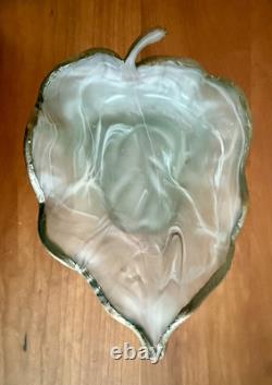 Antique Art Deco French Patinated Bronze and Opaline Glass Trinket Dish 1920's