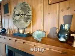 Antique Art Deco French Patinated Bronze and Opaline Glass Trinket Dish 1920's