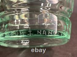 Antique Art Deco Glass Vase/Signed/Daum Nancy France/Green Color/France C. 1930