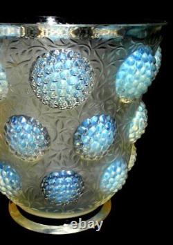 Antique Art Deco Opalescent Verlys Glass Vase Cabochon French Art Glass 1920s