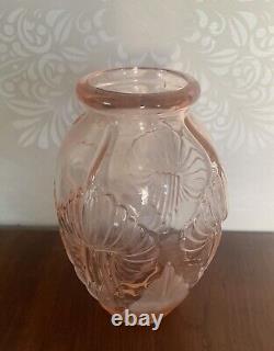 Antique Art Deco Pierre d'Avesn French Pink Satin Calla Lily Vase