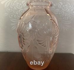 Antique Art Deco Pierre d'Avesn French Pink Satin Calla Lily Vase