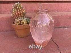 Antique Art Deco Pierre d'Avesn French Pink Satin Calla Lily Vase