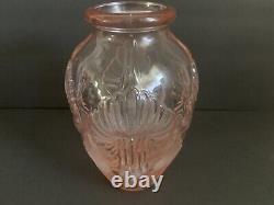 Antique Art Deco Pierre d'Avesn French Pink Satin Calla Lily Vase