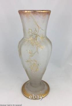 Antique Art Nouveau ST. DENIS French Cameo Glass TULIP Vase Legras Mt. Joye