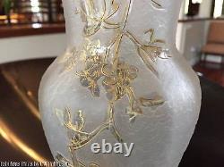 Antique Art Nouveau ST. DENIS French Cameo Glass TULIP Vase Legras Mt. Joye