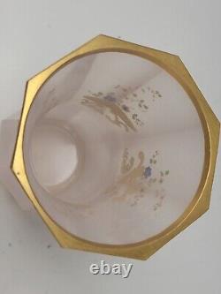 Antique Bohemian Alabaster or French Opaline Art Glass Beaker Vase c1850