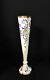 Antique Bohemian French White Opaline Vase With Painted Blue Gold Gilt 14