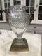Antique Bronze And Crystal Vase/Baccarat/Heavy Cut Glass/France C. 1930/Empire