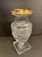 Antique Bronze And Crystal Vase/Baccarat/Heavy Cut Glass/France C. 1930/Empire