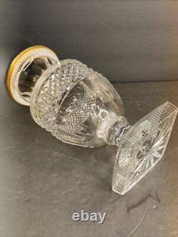 Antique Bronze And Crystal Vase/Baccarat/Heavy Cut Glass/France C. 1930/Empire