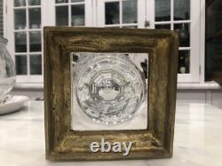 Antique Bronze And Crystal Vase/Baccarat/Heavy Cut Glass/France C. 1930/Empire
