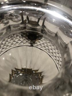 Antique Bronze And Crystal Vase/Baccarat/Heavy Cut Glass/France C. 1930/Empire