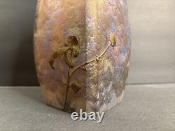 Antique Cameo Glass Vase/High Relief/Purple/Gold/Art Nouveau/France C. 1910/Blue