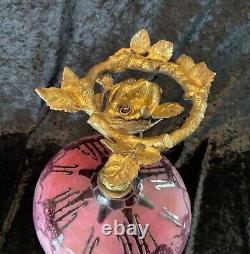 Antique Charder French Cameo Art Glass And Bronze Center Bowl 11 /2 Signed