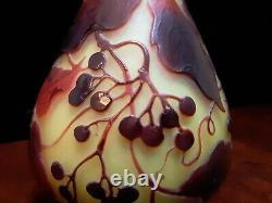 Antique D'Argental French Cameo Art Glass Cabinet Vase Signed Art Nouveau Style