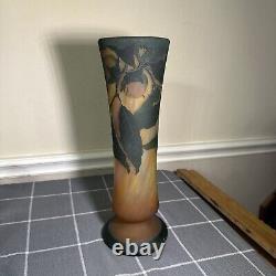 Antique Daum Nancy French Cameo Glass Vase 15 Tall