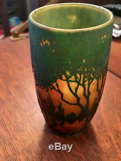 Antique Daum Nancy Landscape Cameo Art Glass Vase