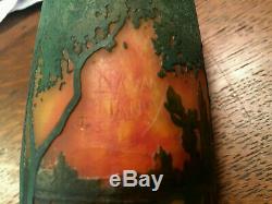 Antique Daum Nancy Landscape Cameo Art Glass Vase