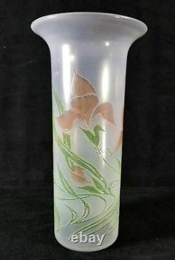 Antique Early 1900s Art Nouveau French Enameled Vase Possibly Mont Joye FINE