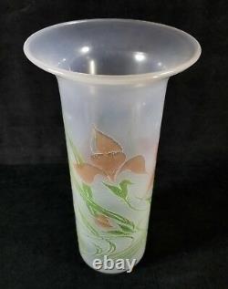 Antique Early 1900s Art Nouveau French Enameled Vase Possibly Mont Joye FINE