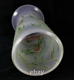 Antique Early 1900s Art Nouveau French Enameled Vase Possibly Mont Joye FINE