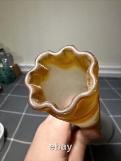 Antique Emile Galle French Cameo Glass Floral Stick Vase 11 1/2