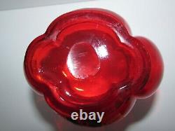 Antique Enameled Hand Painted French Mont Joye Legras Red Art Glass Vase 904