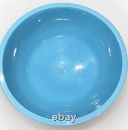 Antique Fluted Compote Bowl French Opaline Glass Sky Blue Excellent Condition