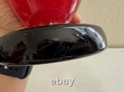 Antique French Art Deco Charles Schneider Signed Mottled Glass Red & Blue Vase