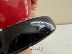 Antique French Art Deco Charles Schneider Signed Mottled Glass Red & Blue Vase