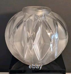 Antique French Art Deco Glass Vase, André Hunebelle and R Cognéville Prism