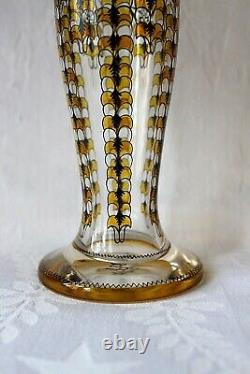 Antique French Art Deco Perrault et Lamorlette glass vase c 1919