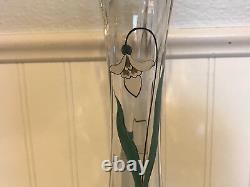 Antique French Art Glass Possibly Mont Joye Legras Vase with Enamel Flowers