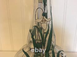 Antique French Art Glass Possibly Mont Joye Legras Vase with Enamel Flowers