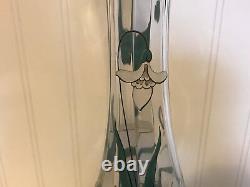 Antique French Art Glass Possibly Mont Joye Legras Vase with Enamel Flowers