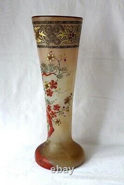 Antique French Art Nouveau F. T. Legras Cornet Printemps vase c 1890