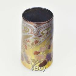 Antique French Art Nouveau Iridescent Glass Vase by Amedee de Caranza